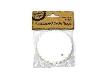 AussieSuperStore Art & Craft Essentials Scalloped Circle Tags Scalloped Circle Tags | Craft Tags 9320760162062 CRAFT 162062